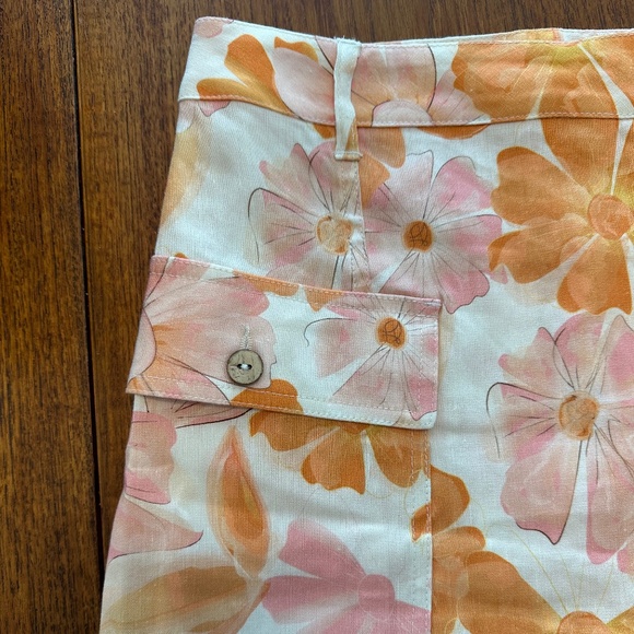 Charlie B Printed Linen Blend Wrap Skort - As New - Picture 10 of 13